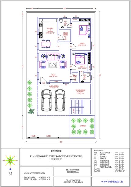 29' x 52' 2BHK