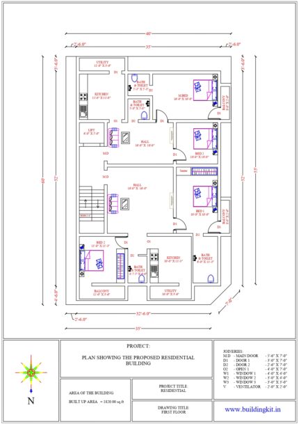 35' x 60' Rental -  2BHK