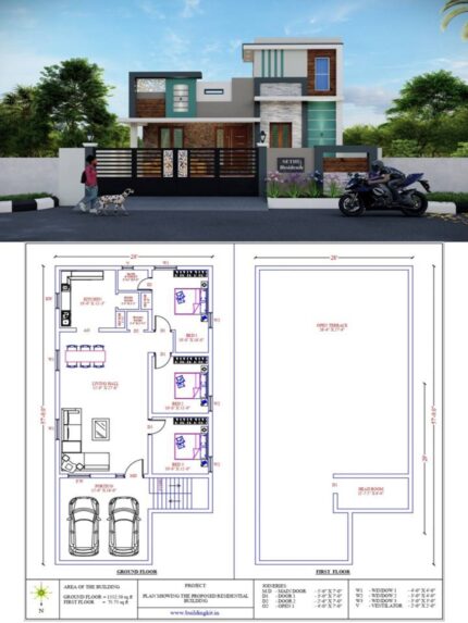 28'0" x 57'9" Sqft (2D+3D)