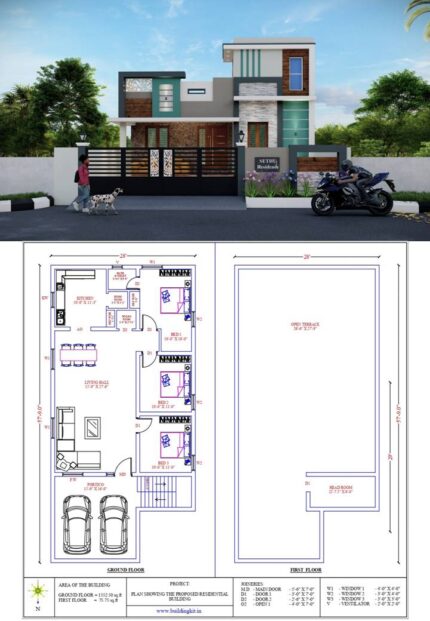 28'0" x 57'9" Sqft (2D+3D)